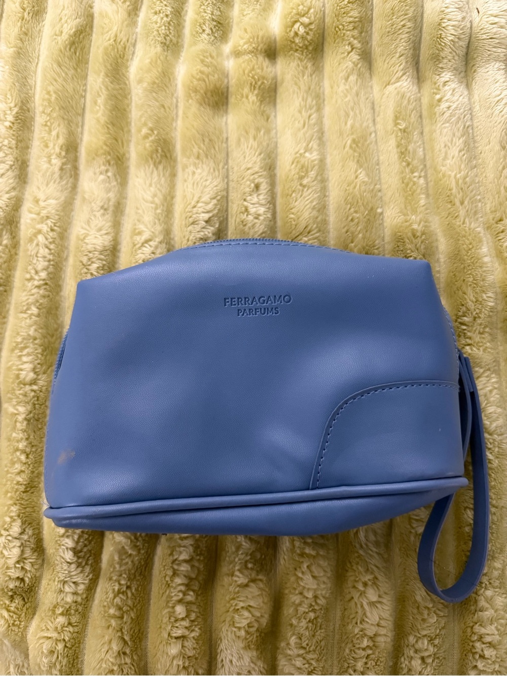 Ferragamo Blue Leather toiletry Pouch